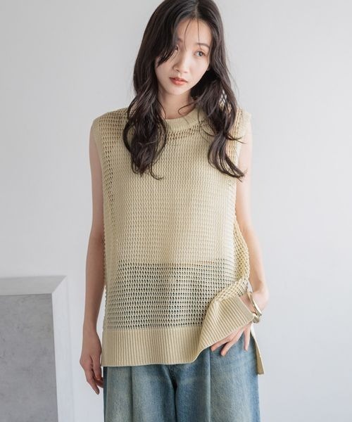 LOWRYS FARM（ローリーズファーム） tシャツ ラメメッシュノースリーブ