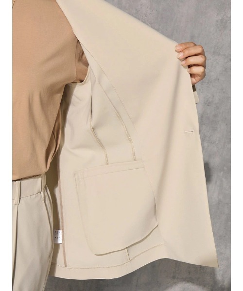 セレモニースーツ スーツ 「UVカット/接触冷感」ストレッチスーツ　ダブルジャケット　グレー/ベージュ/ブルー レディース_16