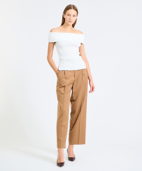 ニット セーター ESTNATION / ストレッチリブオフショルダーニット レディース ESTNATION ニット セーター / ストレッチリブオフショルダー