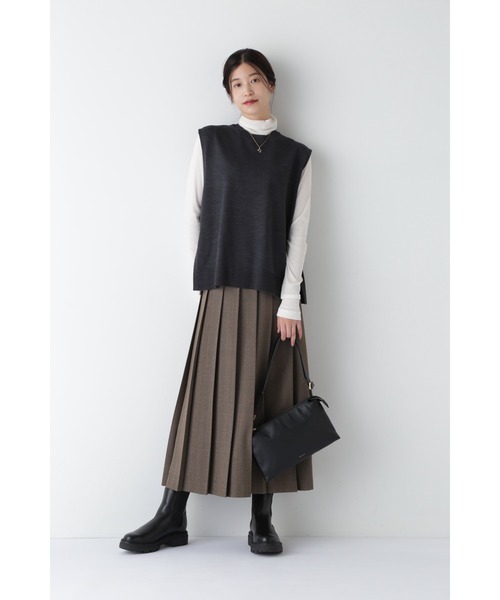 3.5万♡HUMAN WOMAN♡2023完売ミックスツイードニットジレネイビー