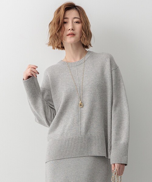 【お値下げ】23区　洗えるカシミヤブレンド ニットプルオーバー 23区 ニット セーター 「洗える」カシミヤブレンド クルーネック