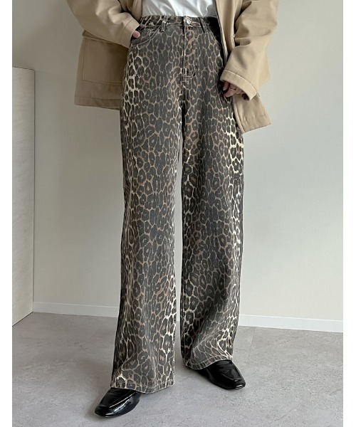 Re:EDIT パンツ 「低身長/高身長サイズ有」選べる無地orレオパード