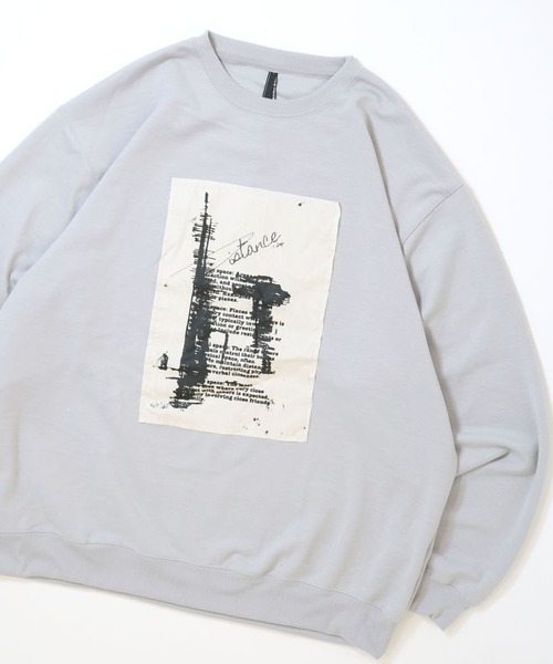 おしゃれスタ トレーナー スウェット cardboard knit crew neck design