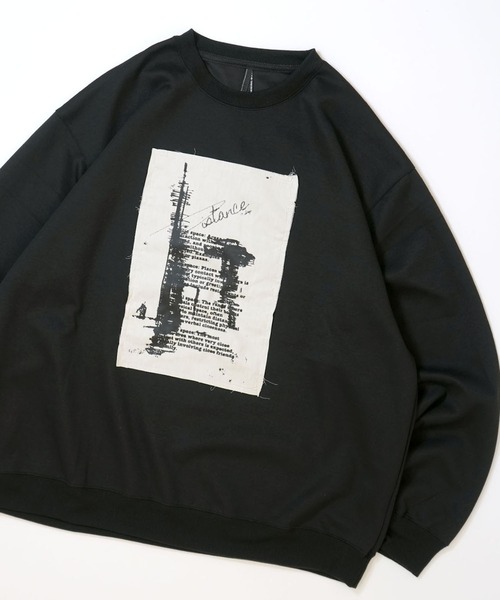 おしゃれスタ トレーナー スウェット cardboard knit crew neck design