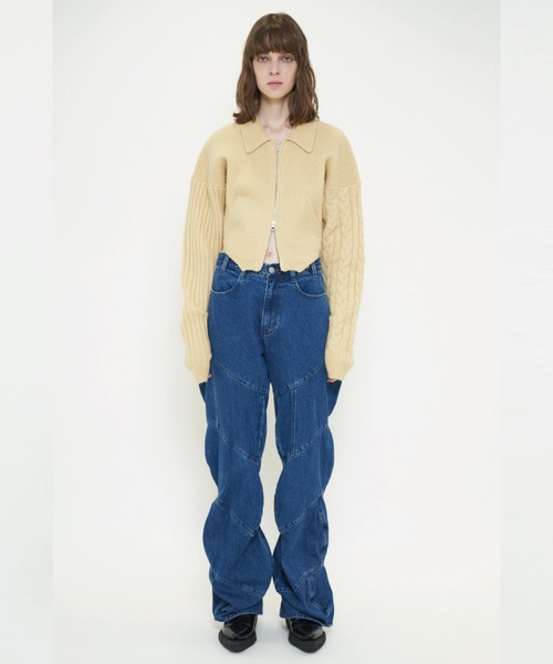 VIAVANDA ジーンズ デニム デニムパンツ SPIRAL DENIM PANTS