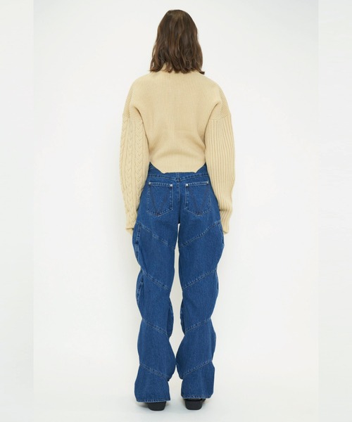 VIAVANDA ワイドパンツ ジーンズ デニム デニムパンツ SPIRAL DENIM