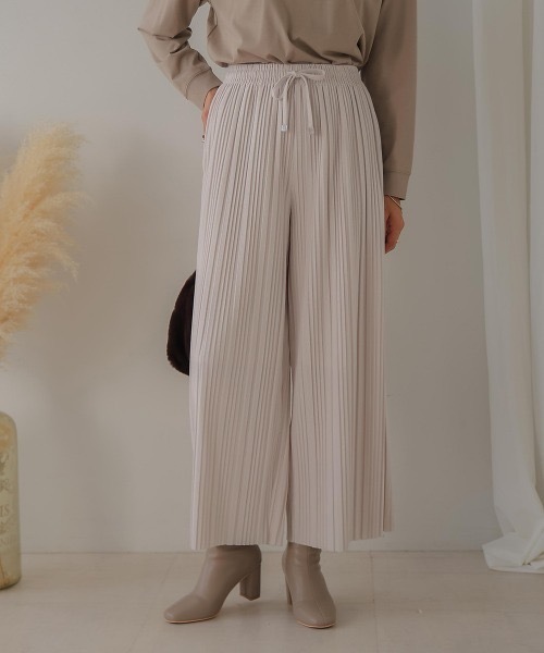 Bou Jeloud パンツ ランダムプリーツパンツ レディース