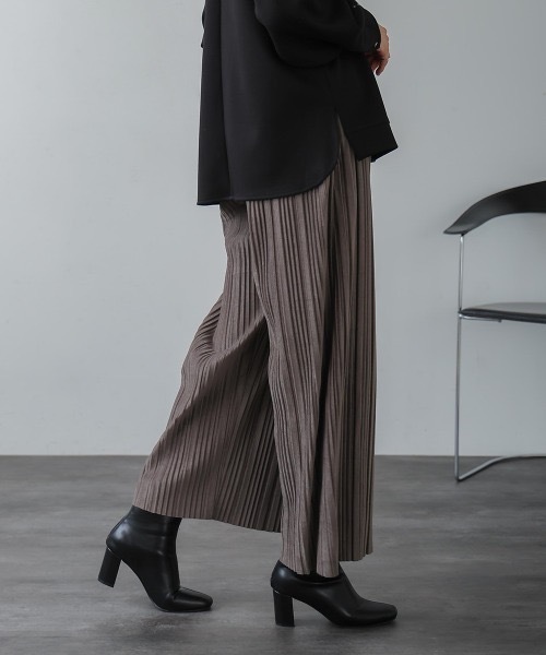 Bou Jeloud パンツ ランダムプリーツパンツ レディース