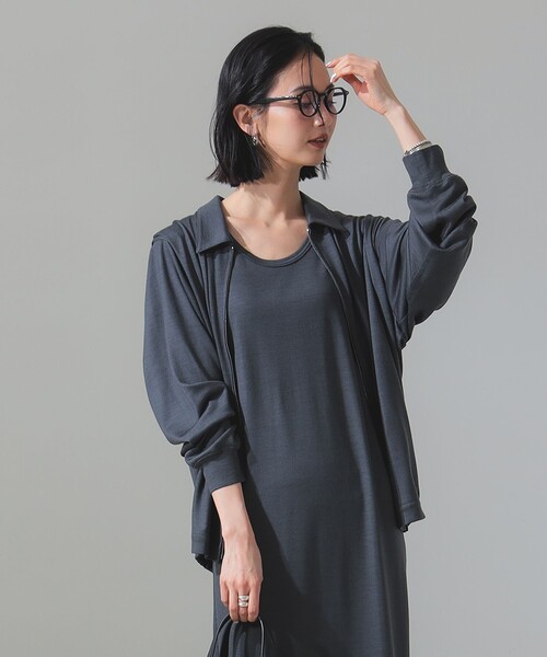 定価約4万【美品】WRAPINKNOT / メリノウール ジップ ブルゾン Demi-Luxe BEAMS（デミルクス ビームス）WRAPINKNOT / メリノウール