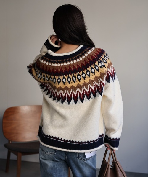 roku beauty&amp;youthのノルディック柄ニット mn502701pm-top.jpg