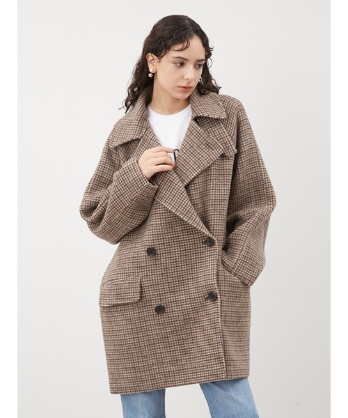 Mira Owen ミラオーウェン　ビックカラーコート　ピーコート　フリーサイズ Mila Owen（ミラオーウェン） ピーコート 0 ブラウン レディース