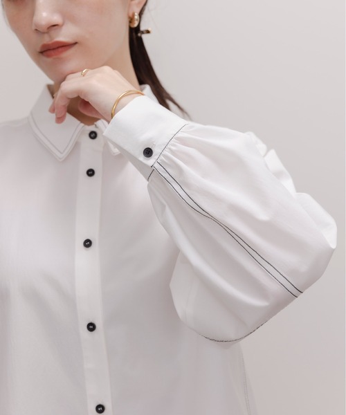 【即購入禁止】EimeeLaw 配色ステッチヘムシアーシャツ 配色ステッチヘムシアーシャツ Eimee Law│Eimee Law & LHELBIE