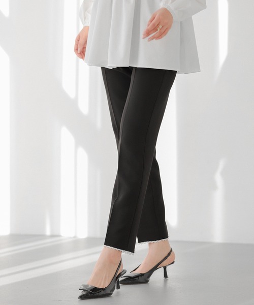 fitmore トリムテパードパンツ　Mサイズ Fit more パンツ レーストリムテーパードパンツ レディース