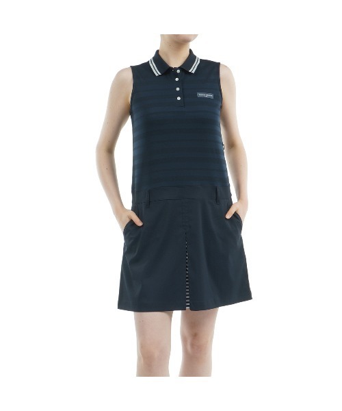 【S】 トミーヒルフィガー ゴルフ ノースリーブ コンビシャツワンピース TOMMY HILFIGER GOLF（トミー ヒルフィガー ゴルフ） ワンピース