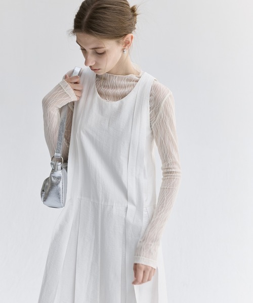 tシャツ 「TAGEECHITA」ジャガードシアーボードネックトップス レディース メンズ tageechita tシャツ 「TAGEECHITA」ジャガードシアーボード