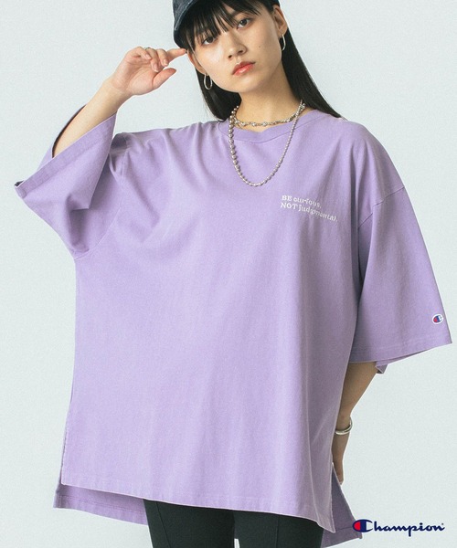 Champion tシャツ 「Champion別注」(ROSE BUD×Champion)LOGO