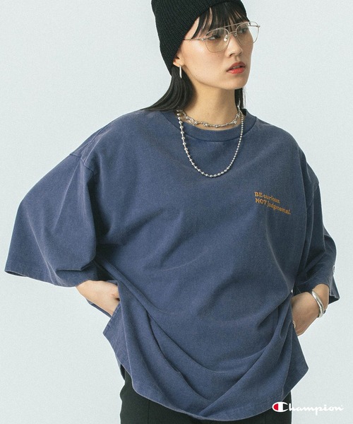 Champion別注】(ROSE BUD×Champion)LOGO EMBROIDERY BIG TEE（T
