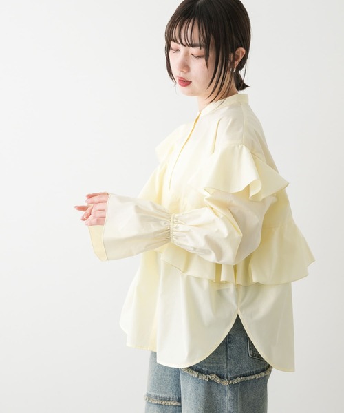 SENSE OF PLACE by URBAN RESEARCH / センスオブプレイス バイ アーバンリサーチ アシメフリルブラウス SENSE OF PLACE by URBAN RESEARCH ブラウス シャツ アシメ