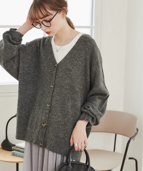 「ANGIE」 ニットカーディガン FREE オレンジ レディース_画像3