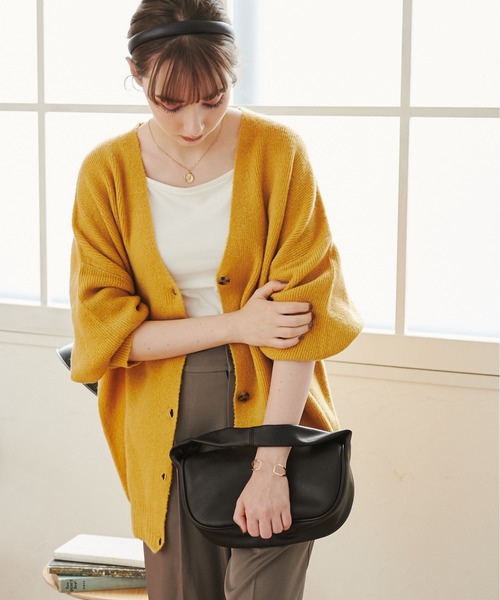 「ANGIE」 ニットカーディガン FREE オレンジ レディース_画像8