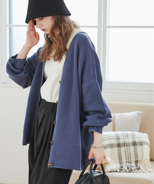 「ANGIE」 ニットカーディガン FREE オレンジ レディース_画像9