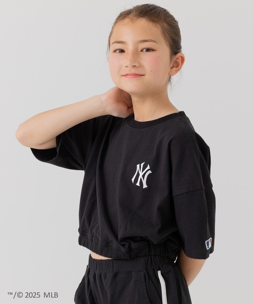 MLB tシャツ 「MLB」ロゴ ショート丈半袖Tシャツ キッズ 子供服 女の子 