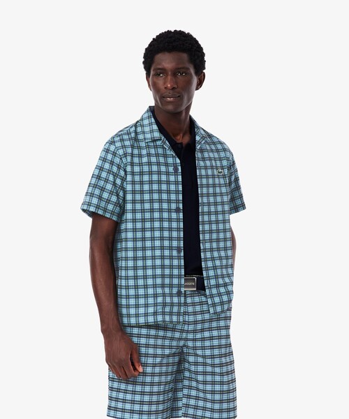 ラコステ LACOSTE ゴルフシャツ アロハシャツ 半袖シャツ 総柄 ラコステ LACOSTE ゴルフシャツ アロハシャツ 半袖シャツ 総柄