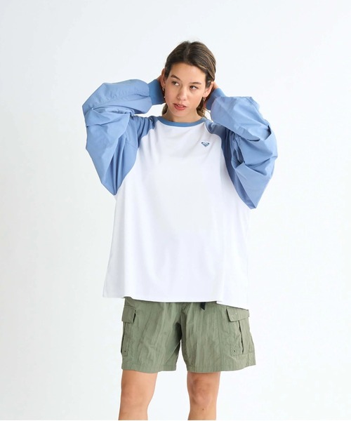 tシャツ LA PALMA /ロキシー水陸両用サンプロテクションラグランスリーブトップス（水着） レディース ROXY tシャツ LA PALMA /ロキシー水陸両用サンプロテクション