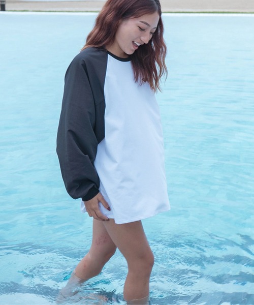 tシャツ LA PALMA /ロキシー水陸両用サンプロテクションラグランスリーブトップス（水着） レディース ROXY tシャツ LA PALMA /ロキシー水陸両用サンプロテクション