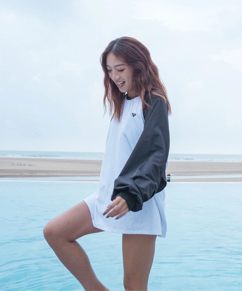 tシャツ LA PALMA /ロキシー水陸両用サンプロテクションラグランスリーブトップス（水着） レディース ROXY tシャツ LA PALMA /ロキシー水陸両用サンプロテクション