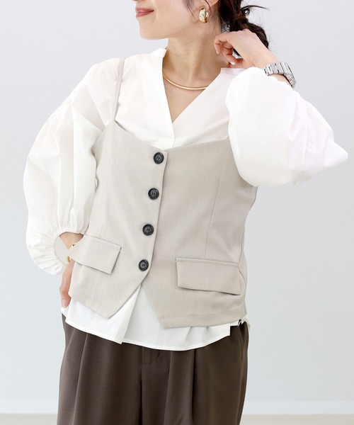 Aletta vita ブラウス シャツ バルーンスリーブスキッパーブラウス