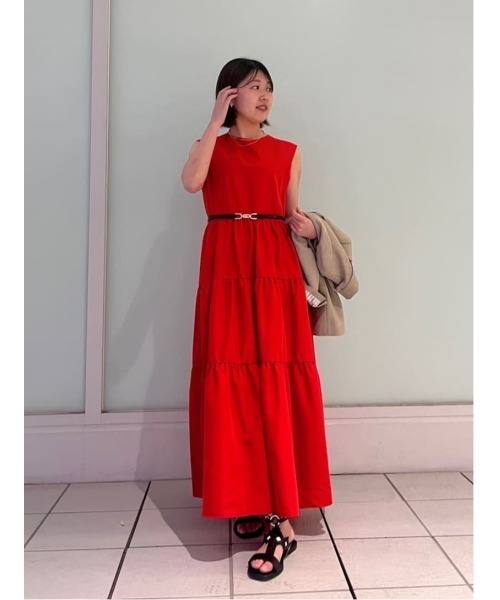 【美品】allureville タイプライターティアードワンピース　レッドS タイプライターティアードワンピース|allureville OFFICIAL SITE