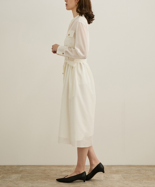 ROPE'（ロペ） シャツワンピース 「洗える」サファリシャツドレス