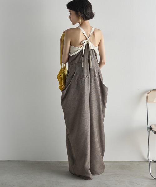 THE Yon オールインワン リネンライクバイカラーパイピングアメスリ