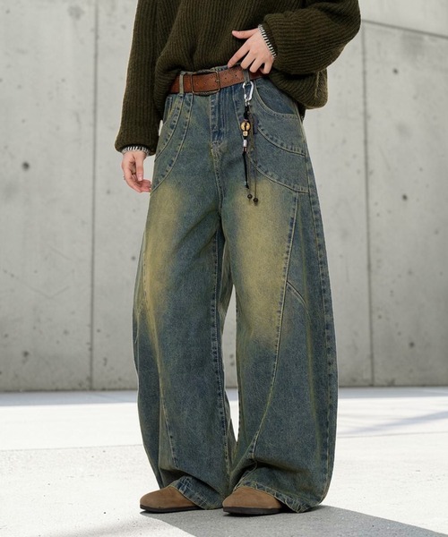 mushwear（マッシュウェア） ワイドパンツ ジーンズ ワイドバギー 