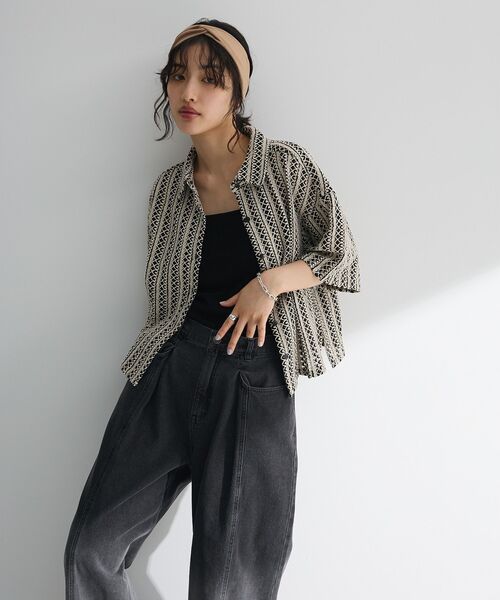 Green Parks（グリーンパークス） ブラウス シャツ インド綿 衿付き