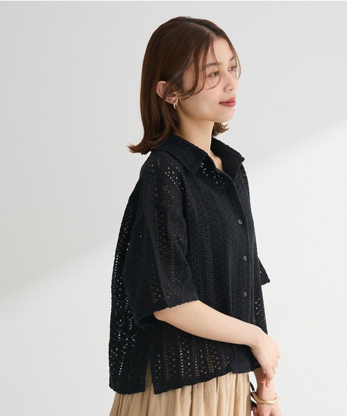 Green Parks（グリーンパークス） ブラウス シャツ インド綿 衿付き