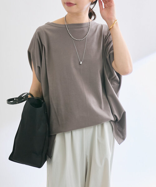 tシャツ 「汗染み防止/インせずに決まる」ガードスウェットフォルムカットソー レディース