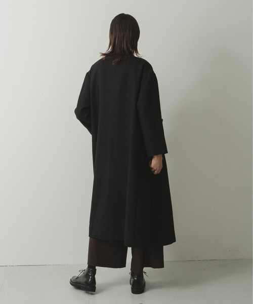 「Kelen」 ノーカラーコート M グレイッシュベージュ レディース_画像5