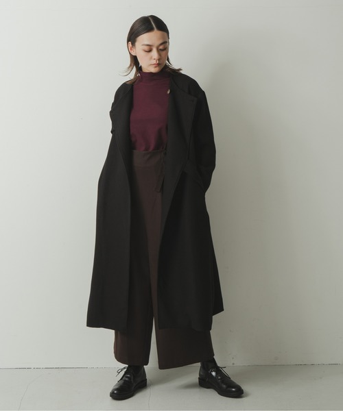 「Kelen」 ノーカラーコート M グレイッシュベージュ レディース_画像7