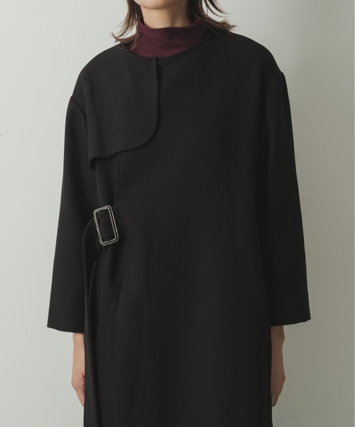 「Kelen」 ノーカラーコート M グレイッシュベージュ レディース_画像8