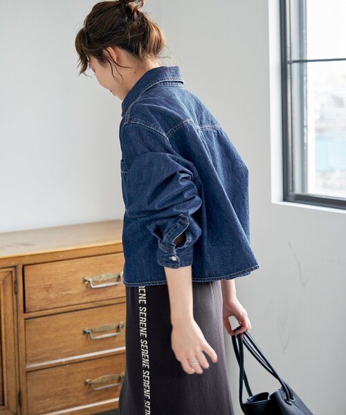 「Spick & Span」 長袖シャツ FREE ネイビー レディース Spick＆Span 「Spick & Span」 長袖シャツ FREE ネイビー