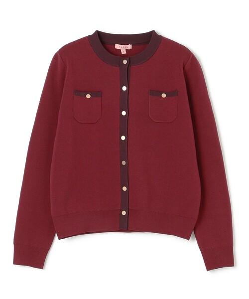 「TOCCA」 ニットカーディガン MEDIUM レッド レディース