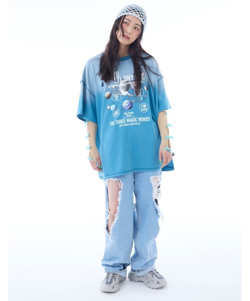 tシャツ 「little sunny bite」cosmic big tee レディース メンズ Little sunny bite tシャツ /little bite/cosmic big tee