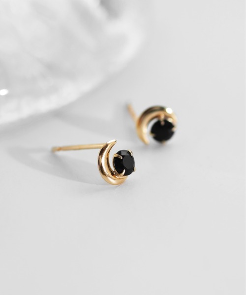 ANEMONE（アネモネ） ピアス 天然石×ムーンピアス「K10」 レディース