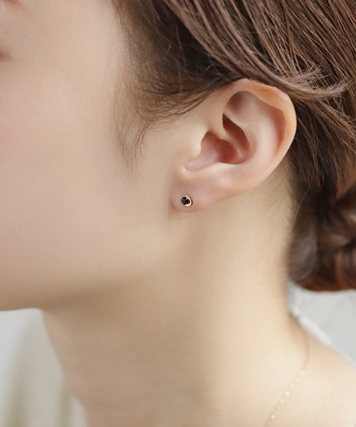 ANEMONE（アネモネ） ピアス 天然石×ムーンピアス「K10」 レディース