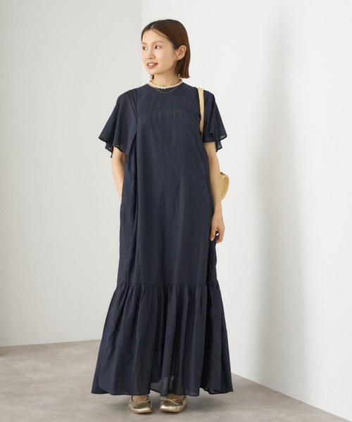 mokomoa　コットンレーヨンノースリーブワンピース 【未使用近】 mokomoa様専用 コットンレーヨンノースリーブワンピース 【未