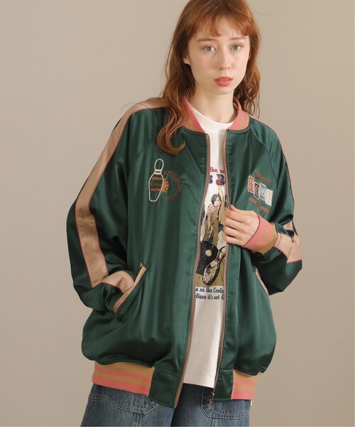 DOUBLE NAME（ダブルネーム） スカジャン FREE グリーン レディース