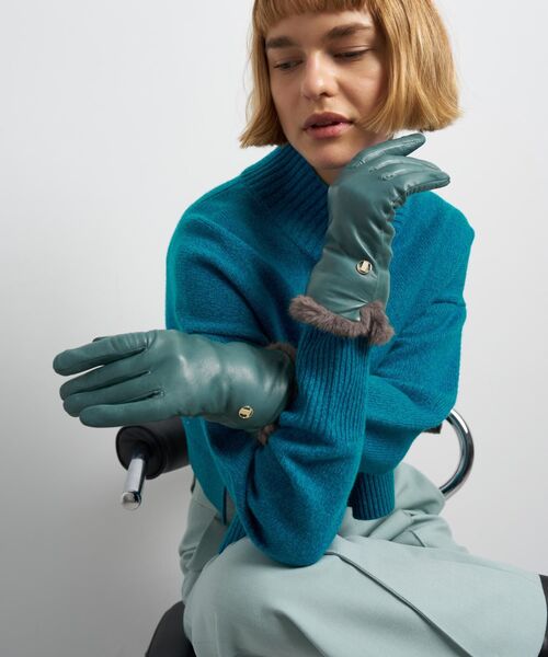 LANVIN en Bleu 手袋 レザーグローブ レディース : ZOZOTOWN Yahoo!店