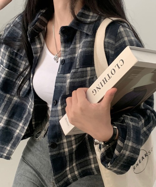 SEN TOKYO ブラウス シャツ ショート丈 チェック柄シャツ ジャケット SEN TOKYO ブラウス シャツ ショート丈 チェック柄シャツ ジャケット